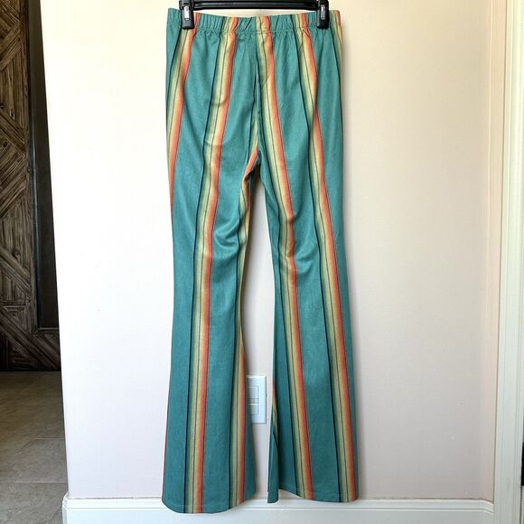 Fashion Express Pants Women’s Lg Super Flare Striped NWOT Western Boho - Picture 3 of 8